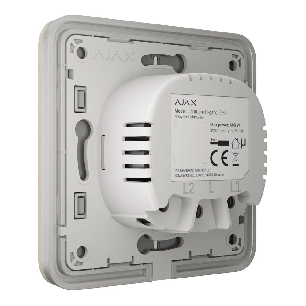 Умный одноклавишный выключатель Ajax LightSwitch (1-gang) Cлоновая кость (Ivory) - Фото 4